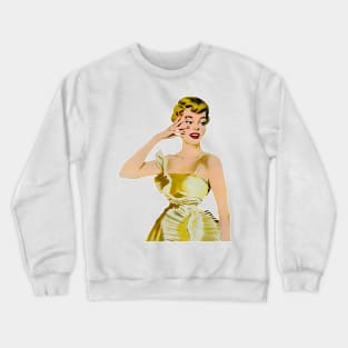 Beautiful cover girl blonde and dressed in golden color Crewneck Sweatshirt